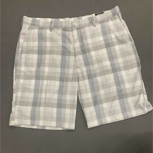NEW PGA Tour Pro Series Lightweight Gray Plaid Golf Casual Shorts Mens Sz 40 FS